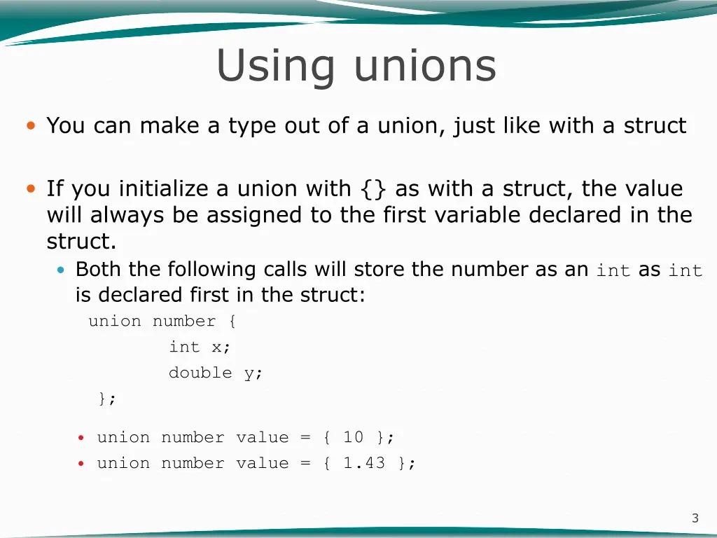 using unions