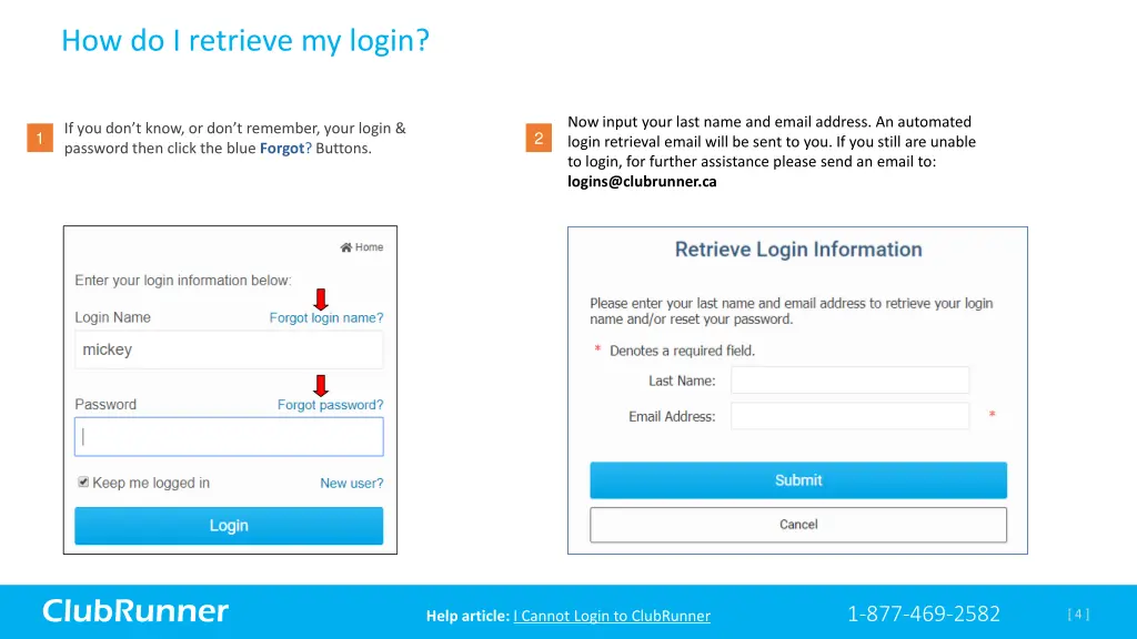 how do i retrieve my login