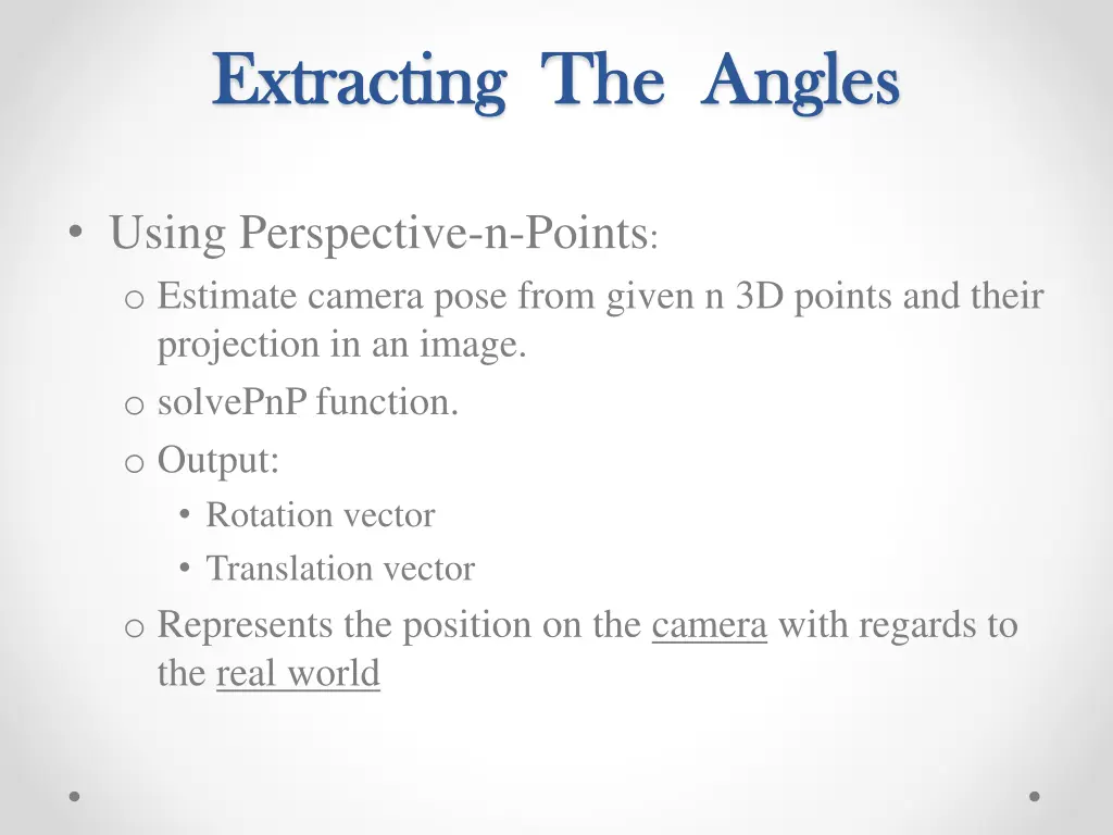 extracting the angles extracting the angles 1
