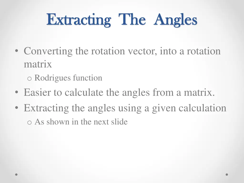 extracting the angles extracting the angles 2