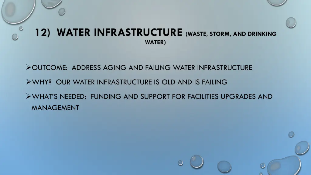 12 water infrastructure waste storm and drinking