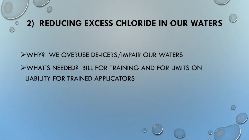 2 reducing excess chloride in our waters
