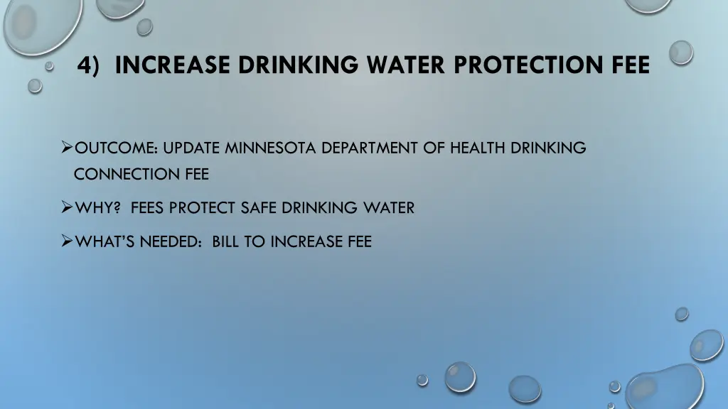 4 increase drinking water protection fee
