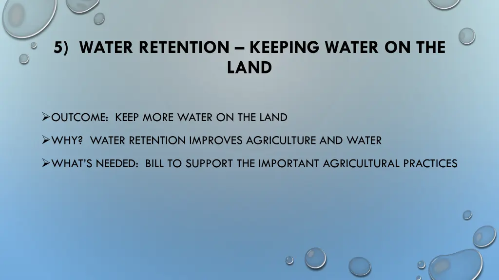 5 water retention keeping water on the land