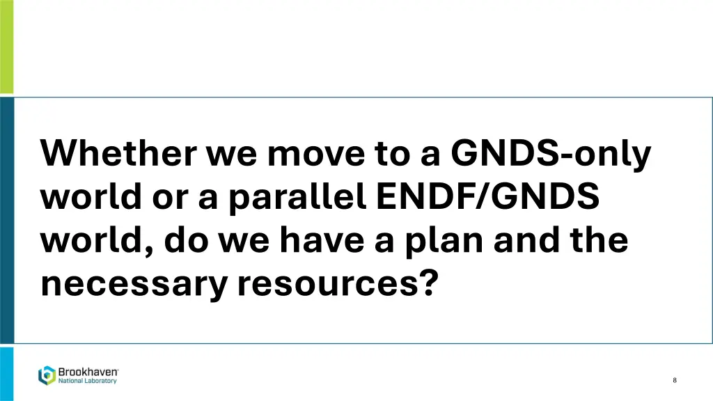 whether we move to a gnds only world
