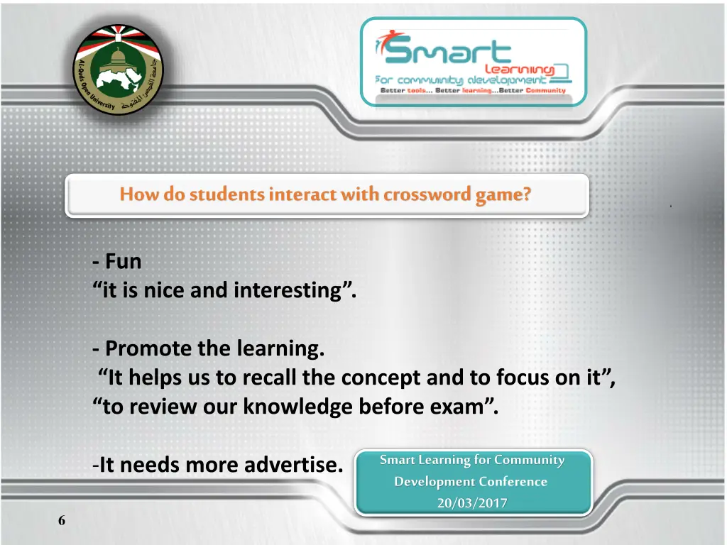 how do students interact with crossword game