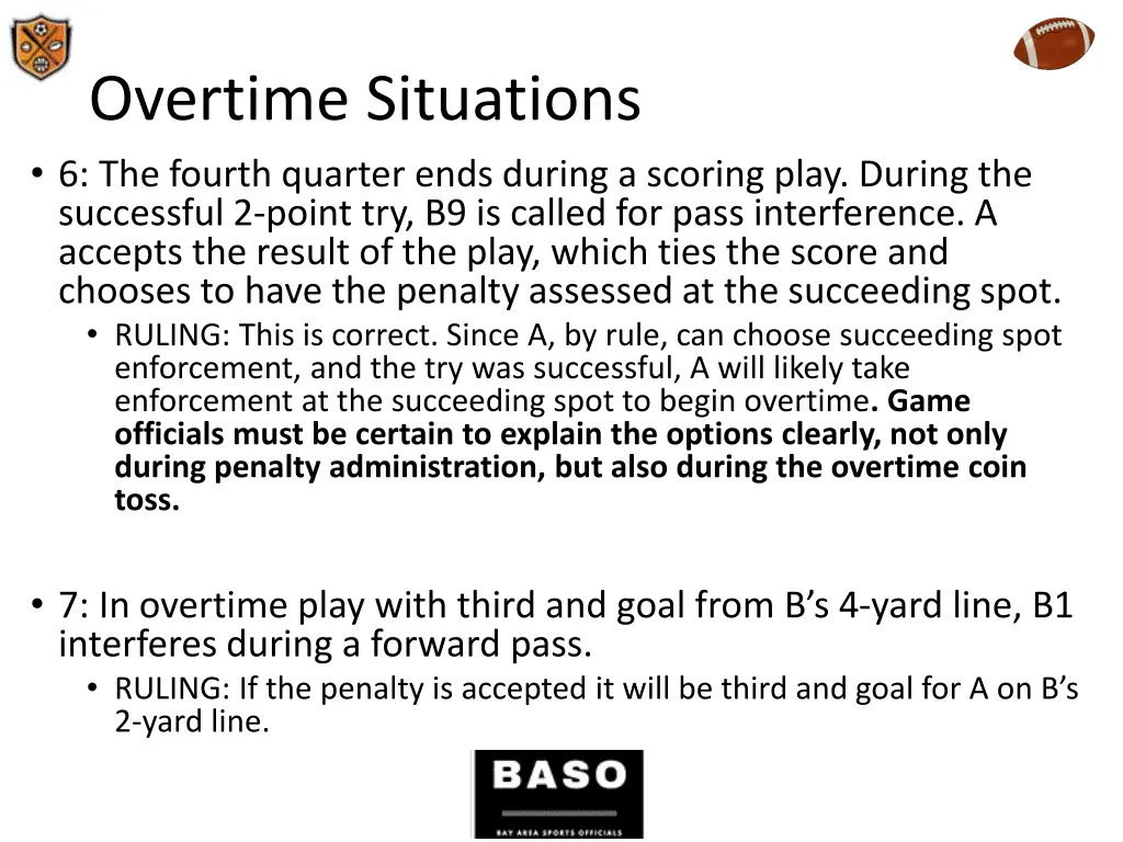 overtime situations 6 the fourth quarter ends