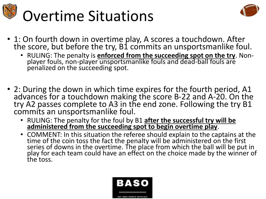 overtime situations
