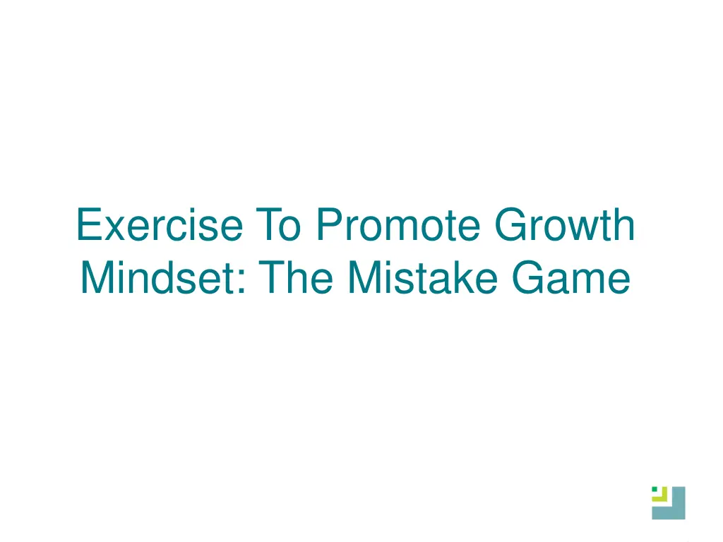 exercise to promote growth mindset the mistake