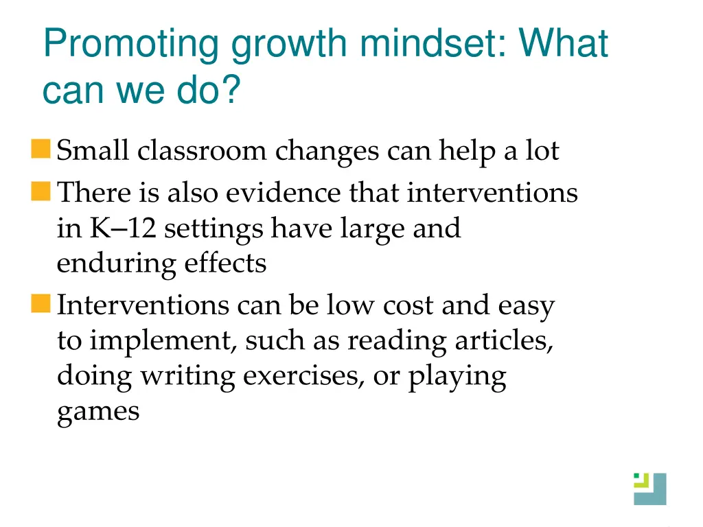 promoting growth mindset what can we do