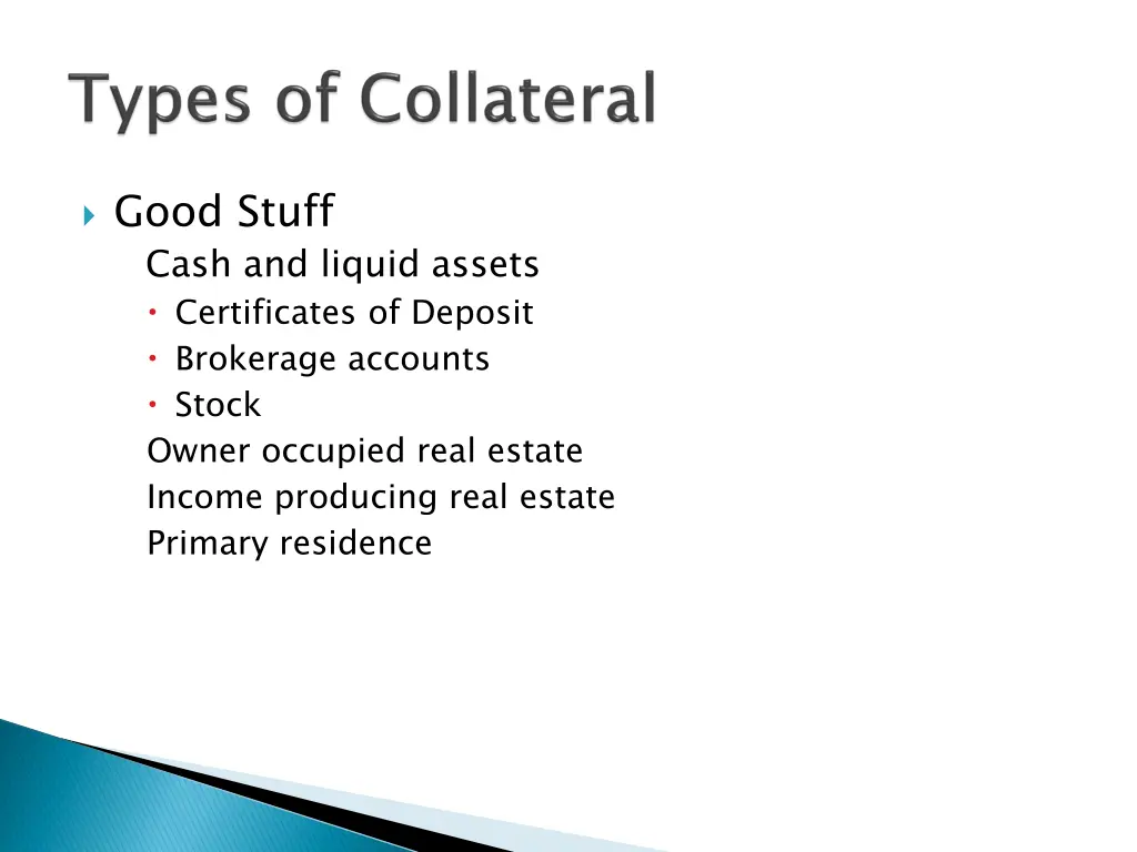 good stuff cash and liquid assets certificates