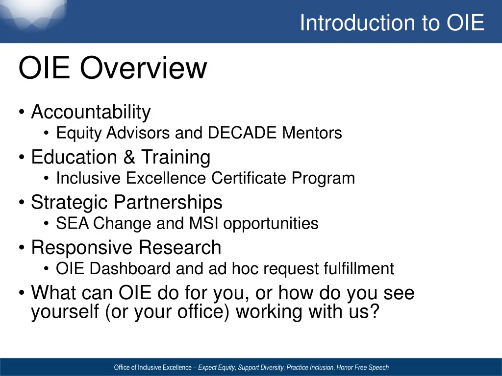 introduction to oie