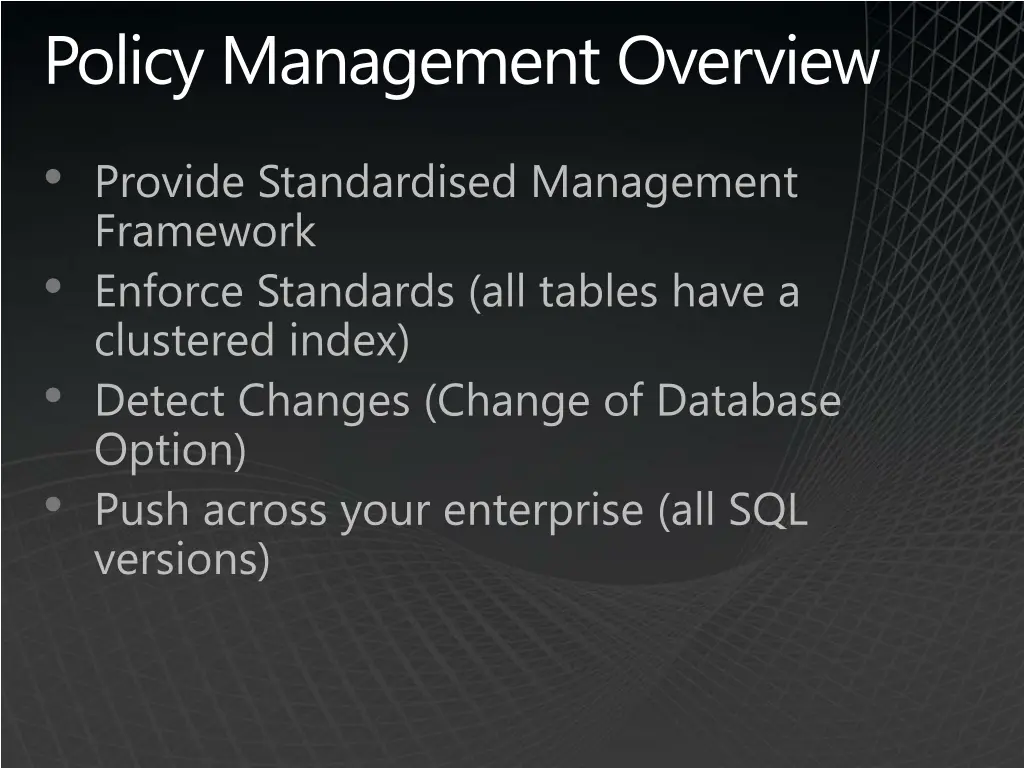 policy management overview
