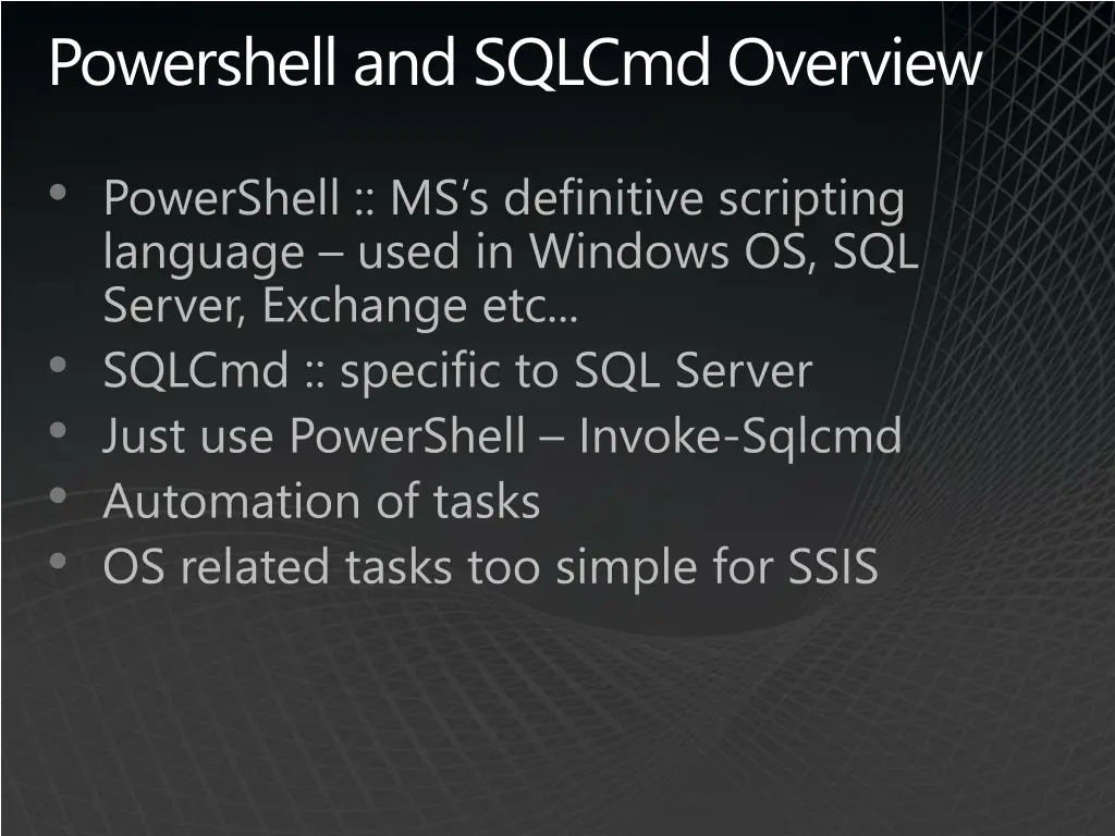 powershell and sqlcmd overview
