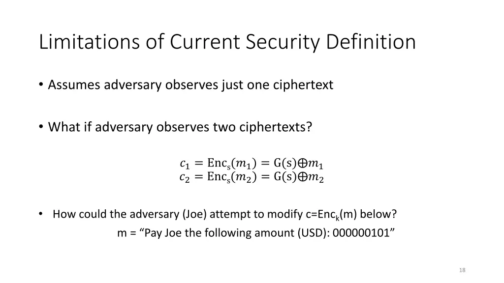 limitations of current security definition
