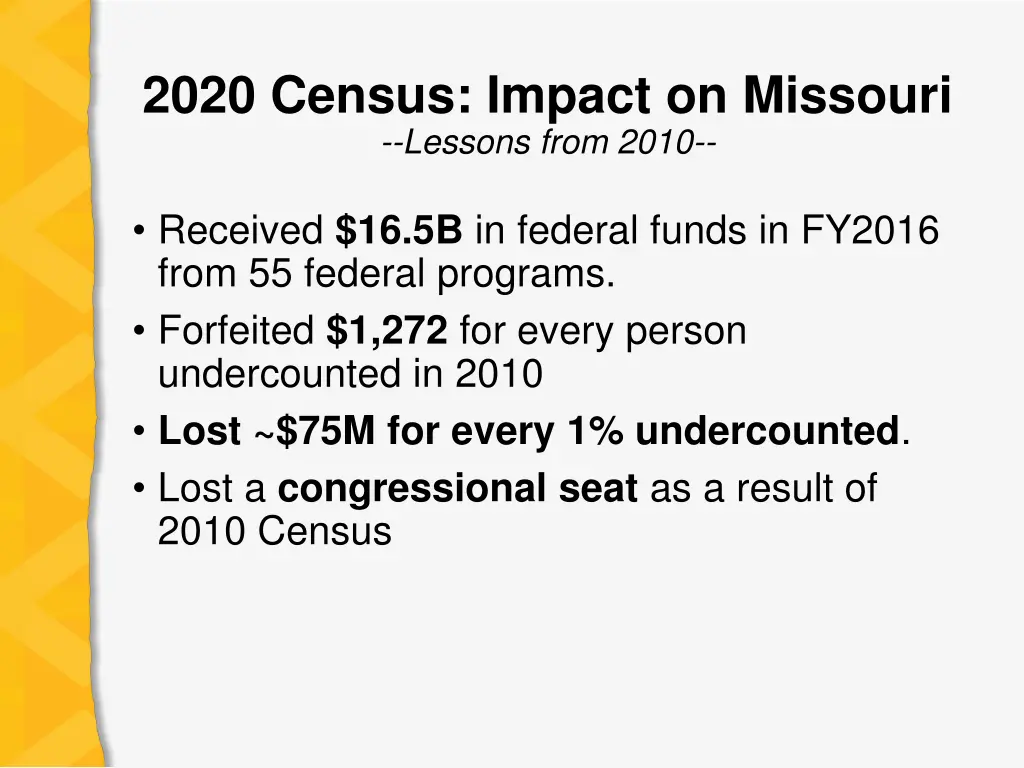 2020 census impact on missouri lessons from 2010