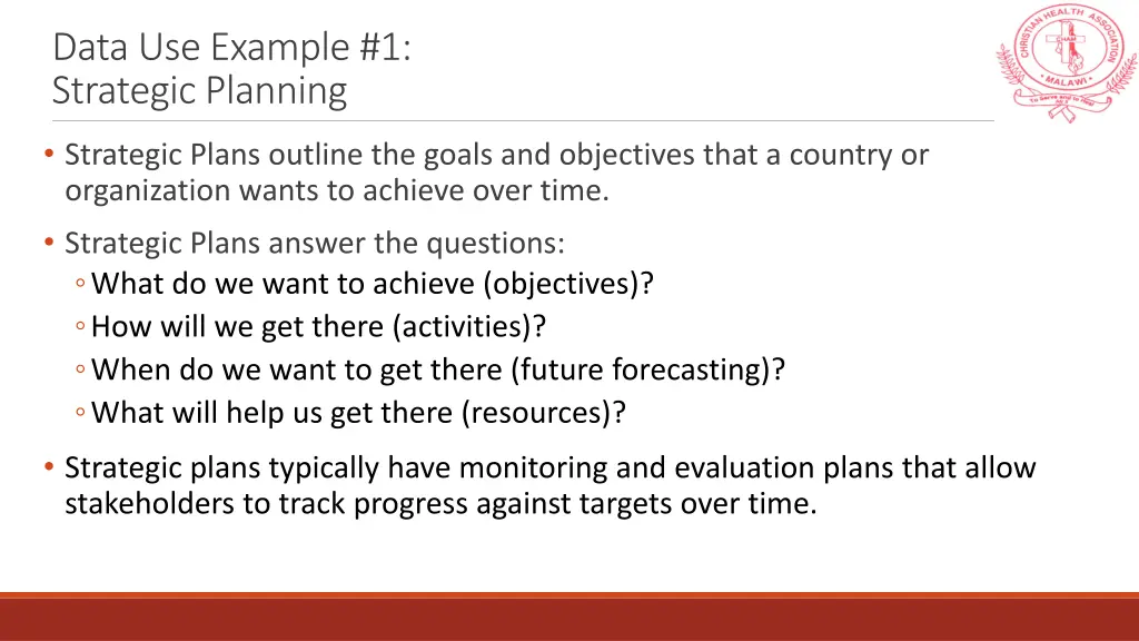 data use example 1 strategic planning