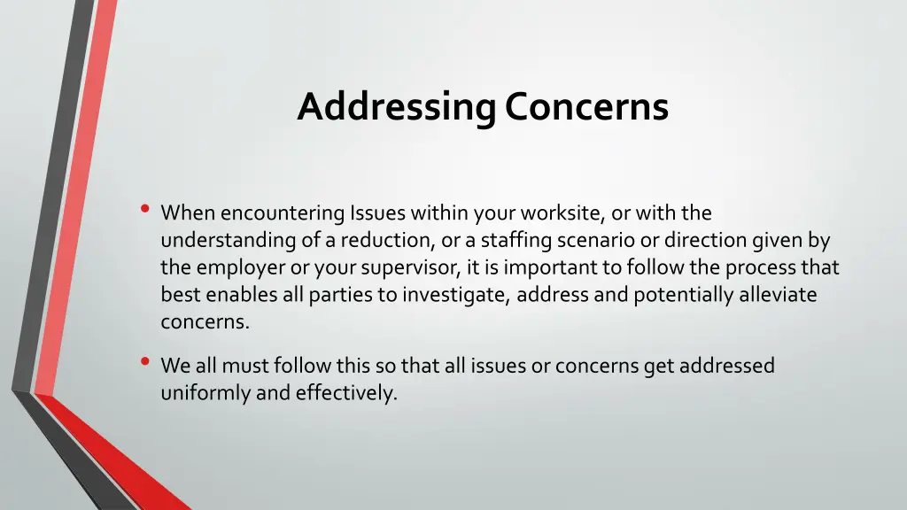 addressing concerns