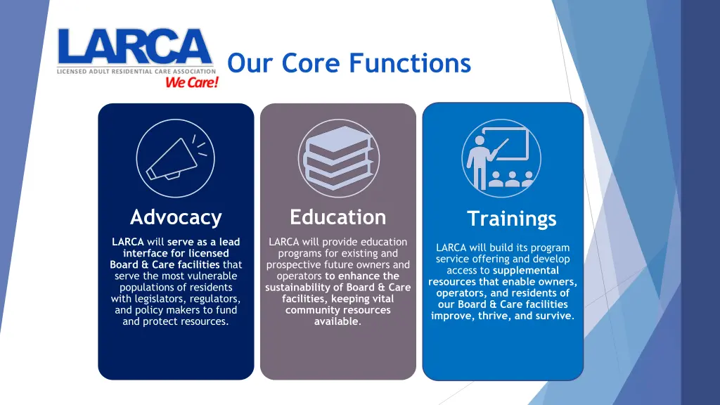 our core functions