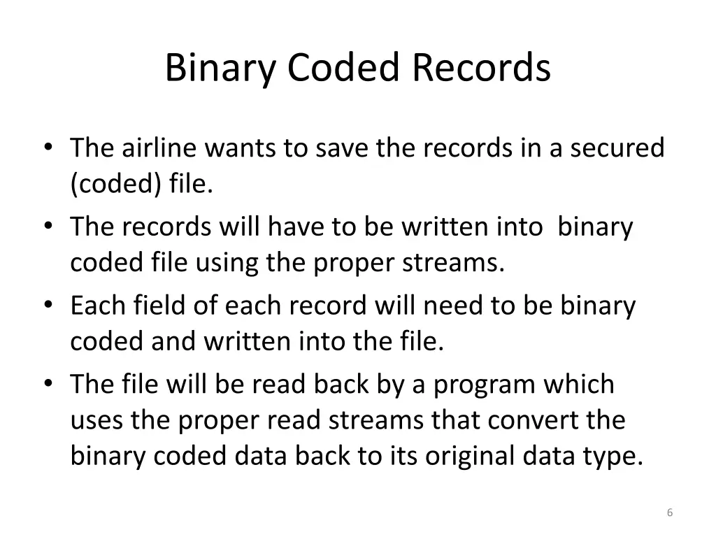 binary coded records 1