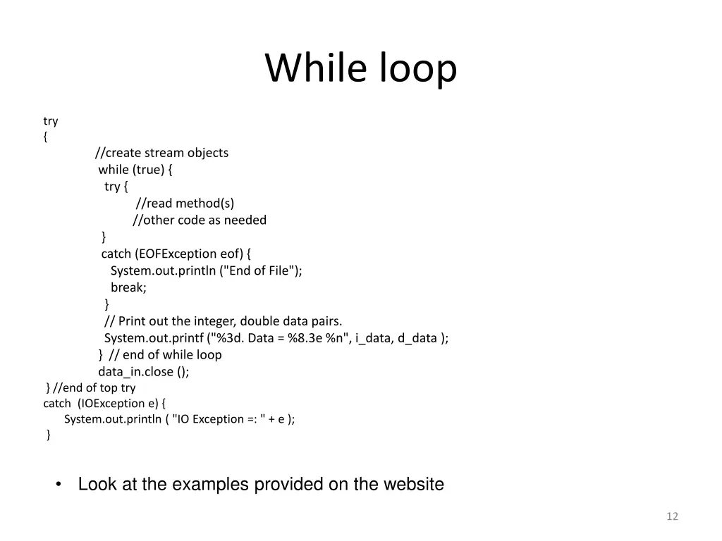 while loop