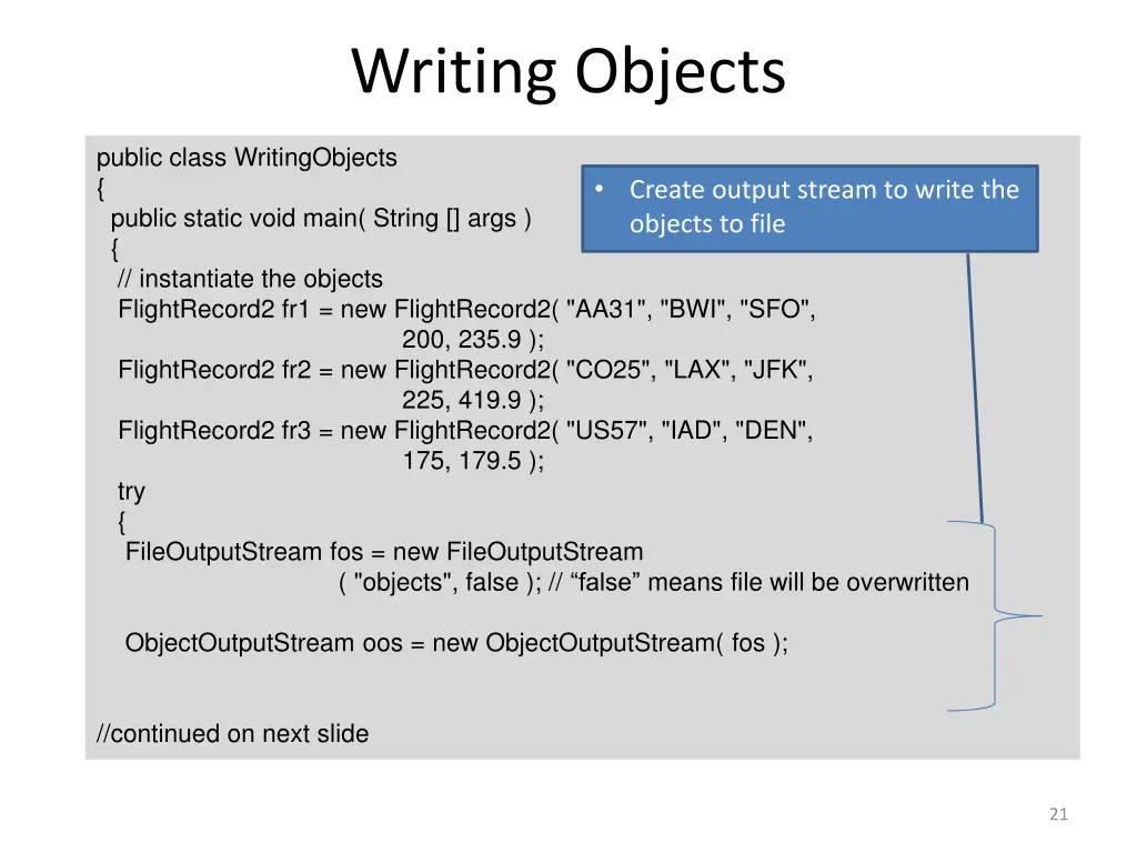 writing objects 1
