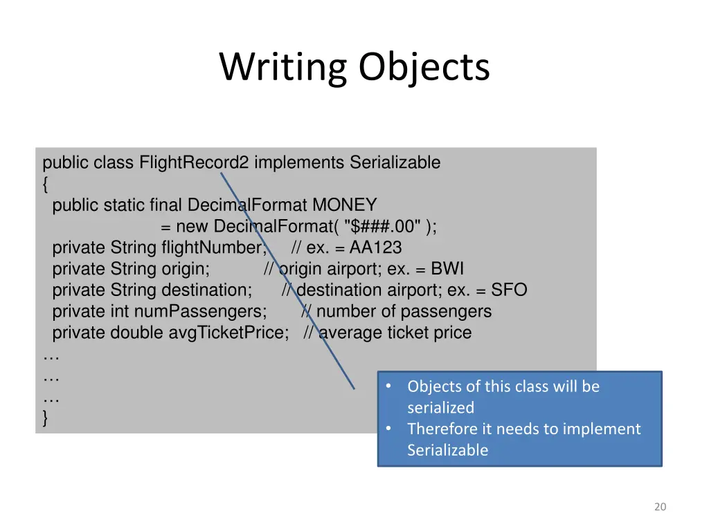 writing objects