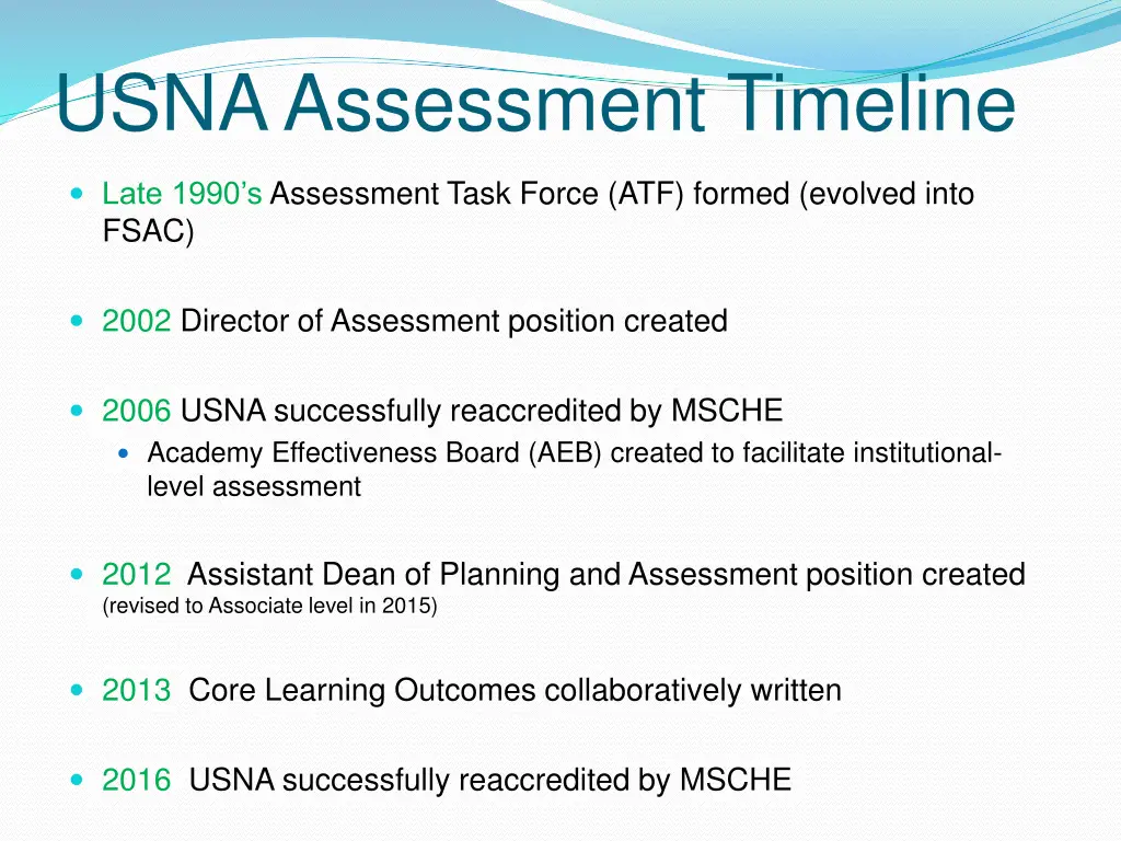 usna assessment timeline