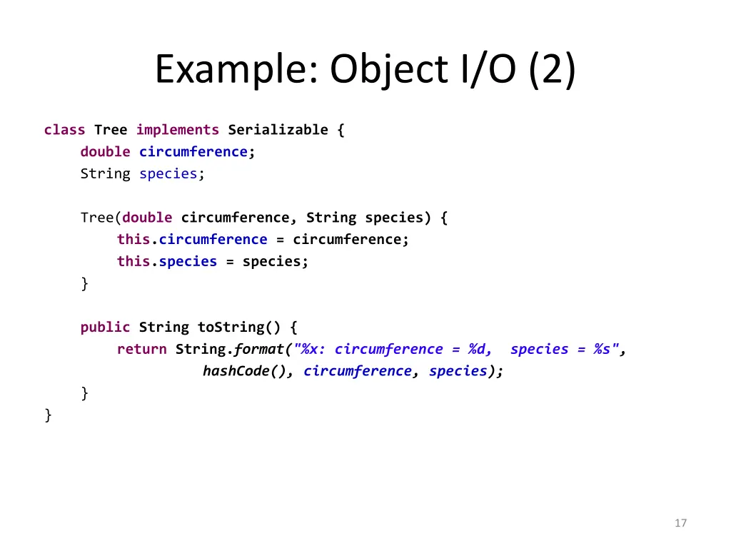 example object i o 2