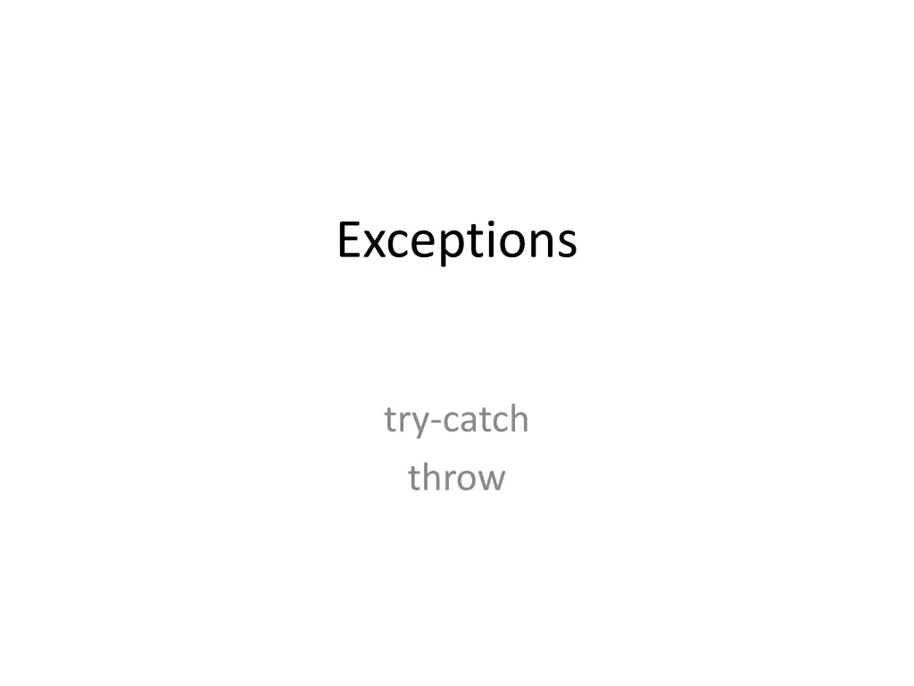 exceptions