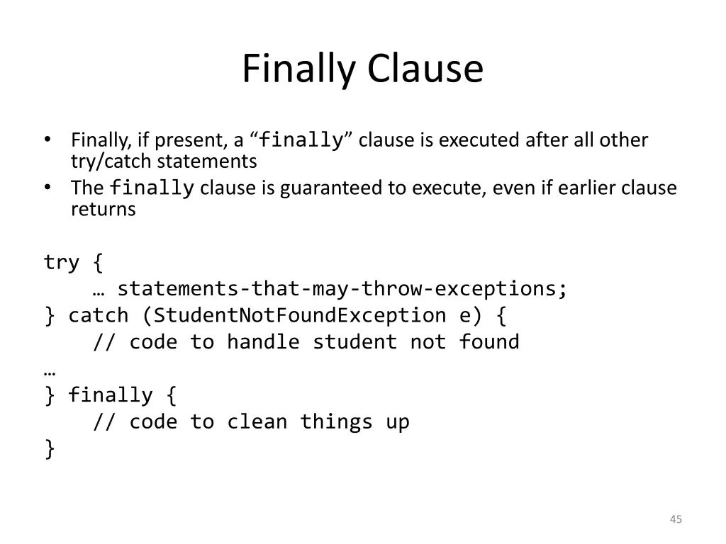 finally clause