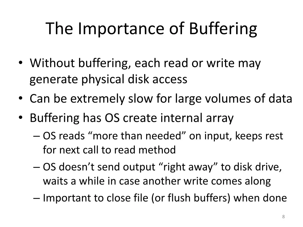 the importance of buffering