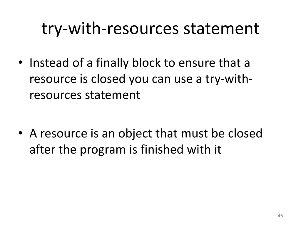 try with resources statement