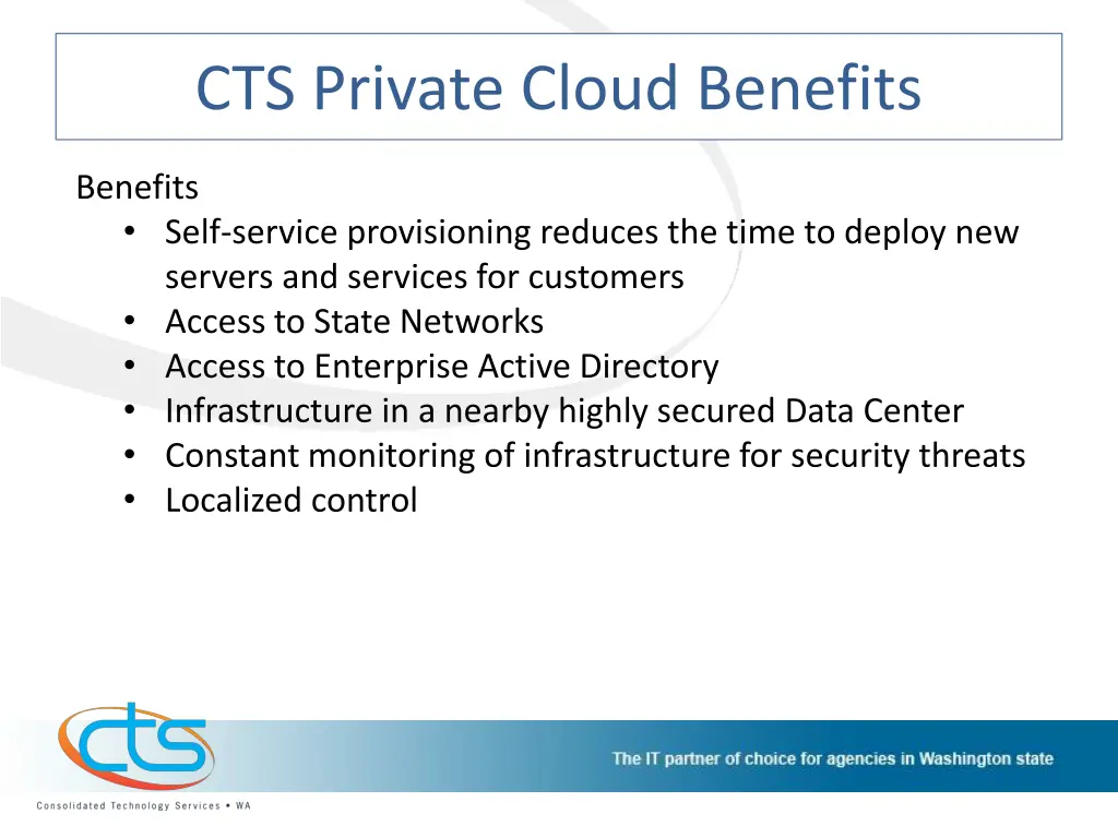cts private cloud benefits