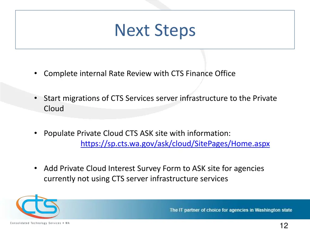 next steps
