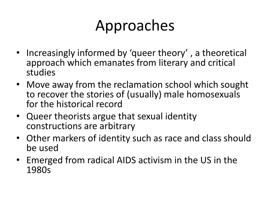 approaches
