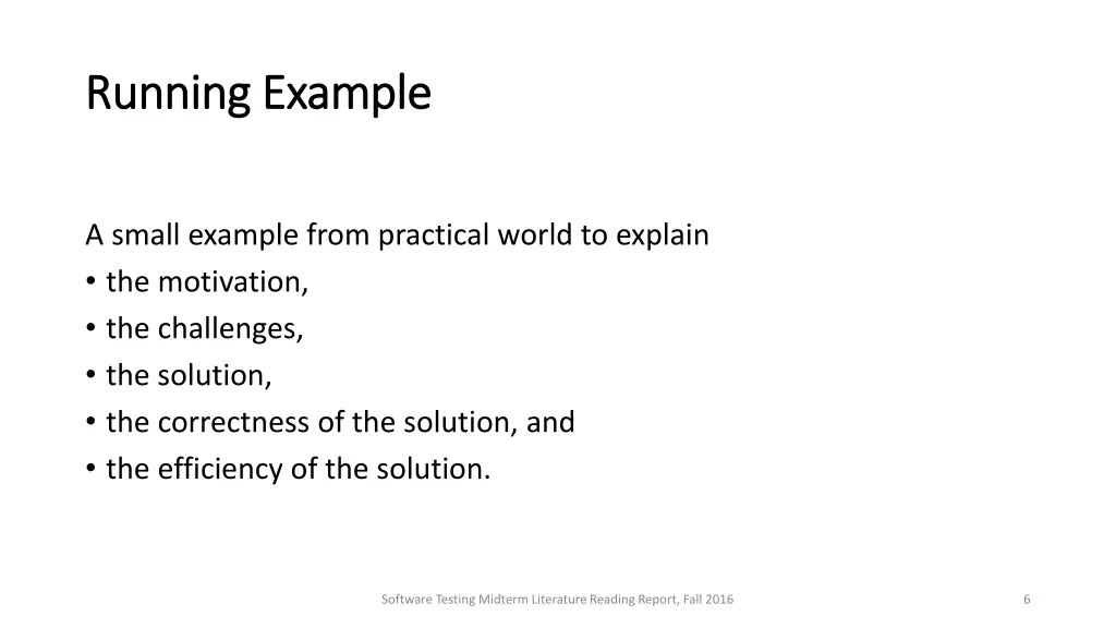 running example running example