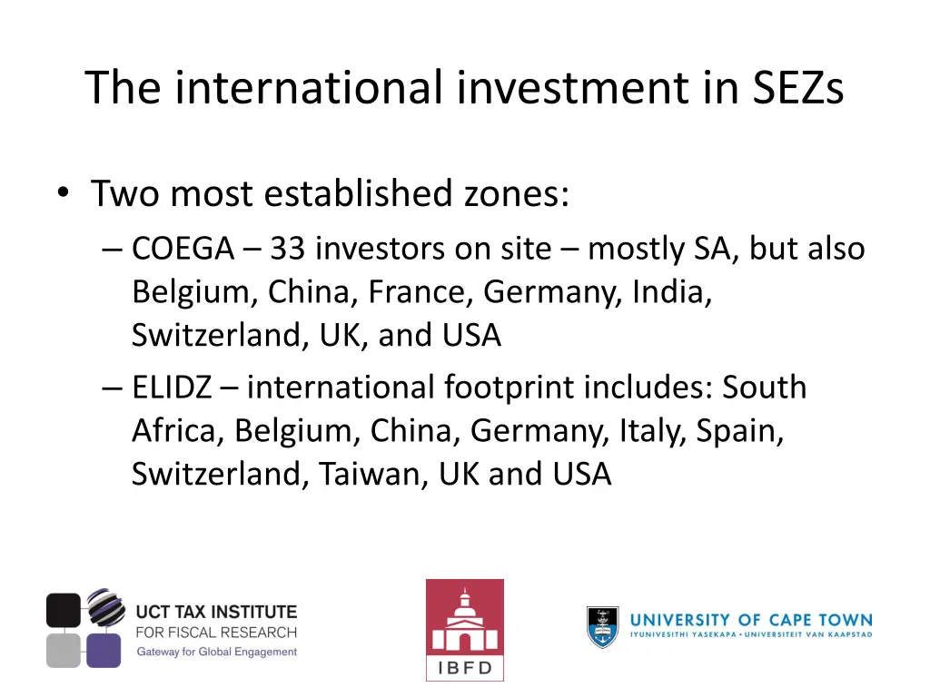 the international investment in sezs