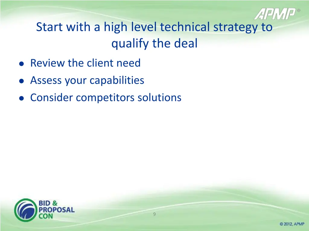 start with a high level technical strategy
