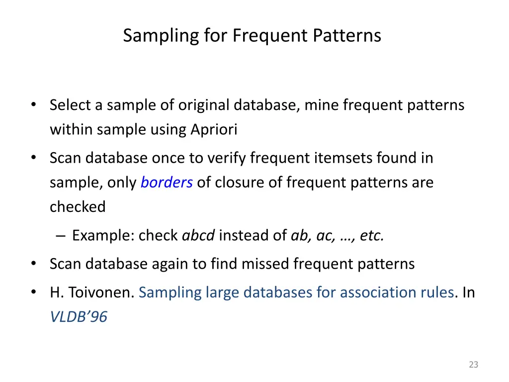 sampling for frequent patterns
