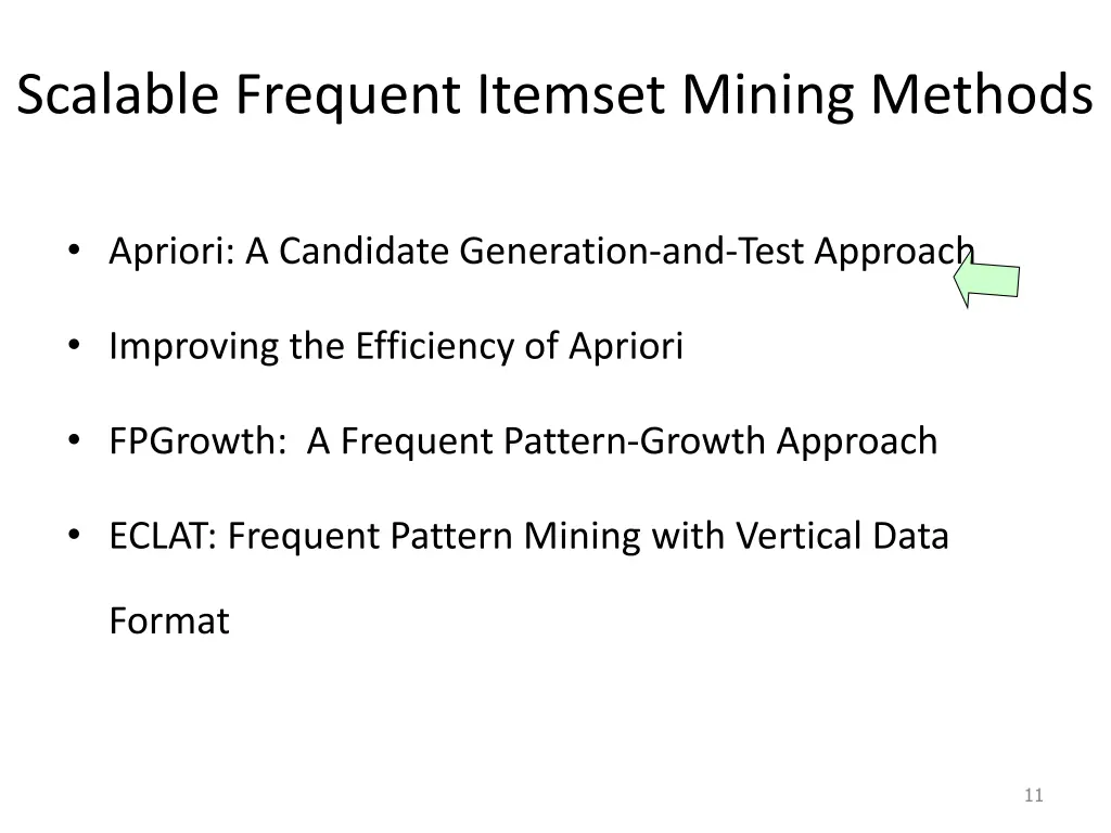scalable frequent itemset mining methods