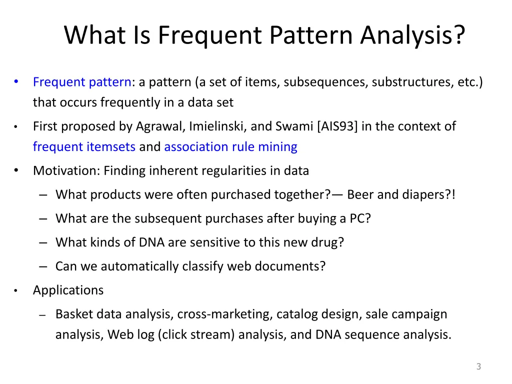 what is frequent pattern analysis