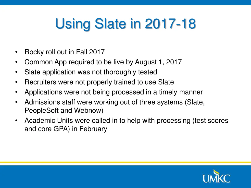 using slate in 2017 18