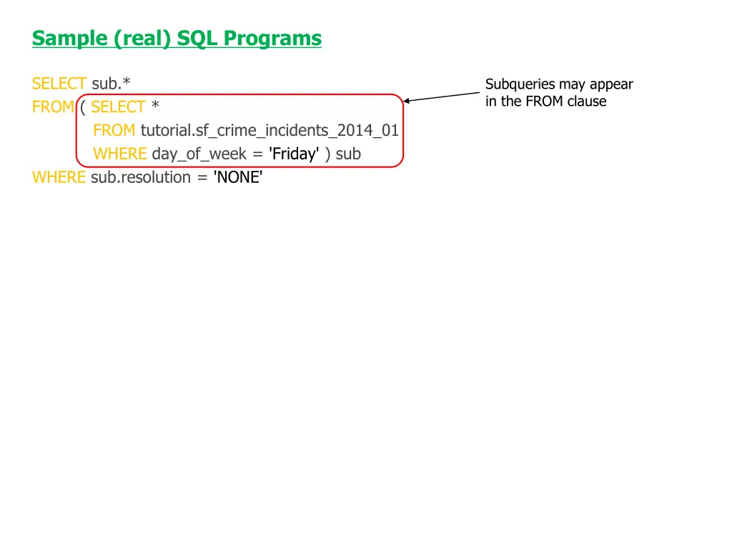 sample real sql programs 1