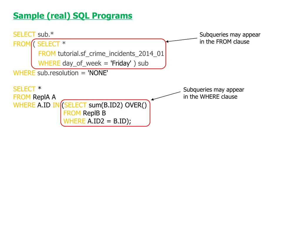 sample real sql programs 2