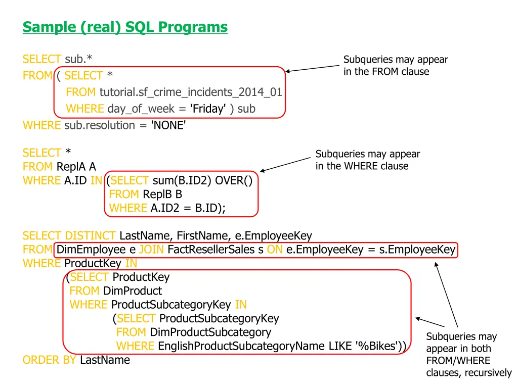 sample real sql programs 3