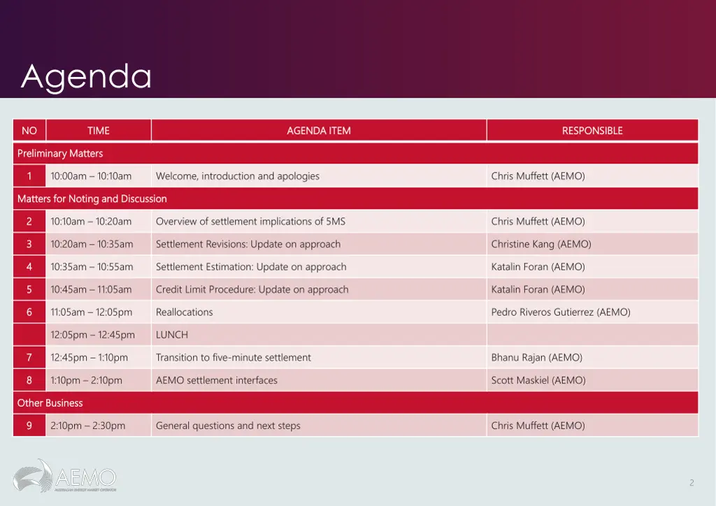agenda