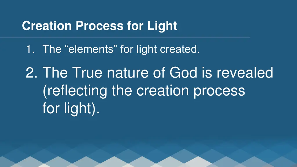 creation process for light 1