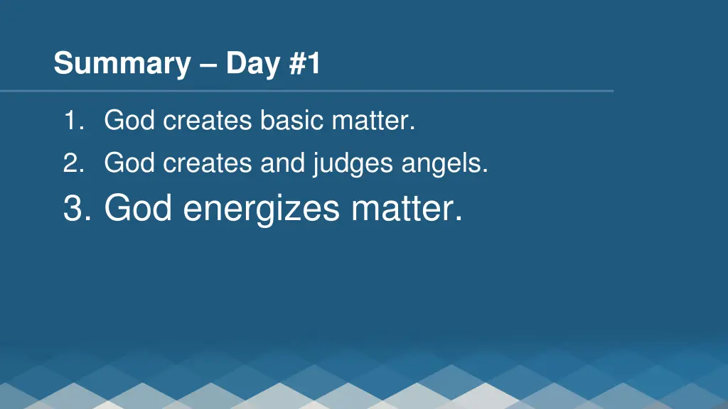 summary day 1 2