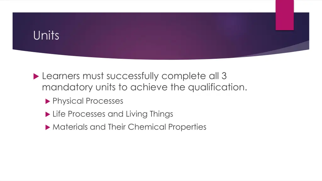 units